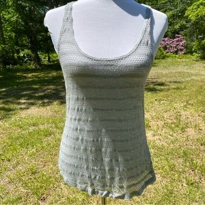 FRANCESCA’S COLLECTIONS TOP TANK SLEEVELESS SILVER SHEER METALLIC SIZE M NWT